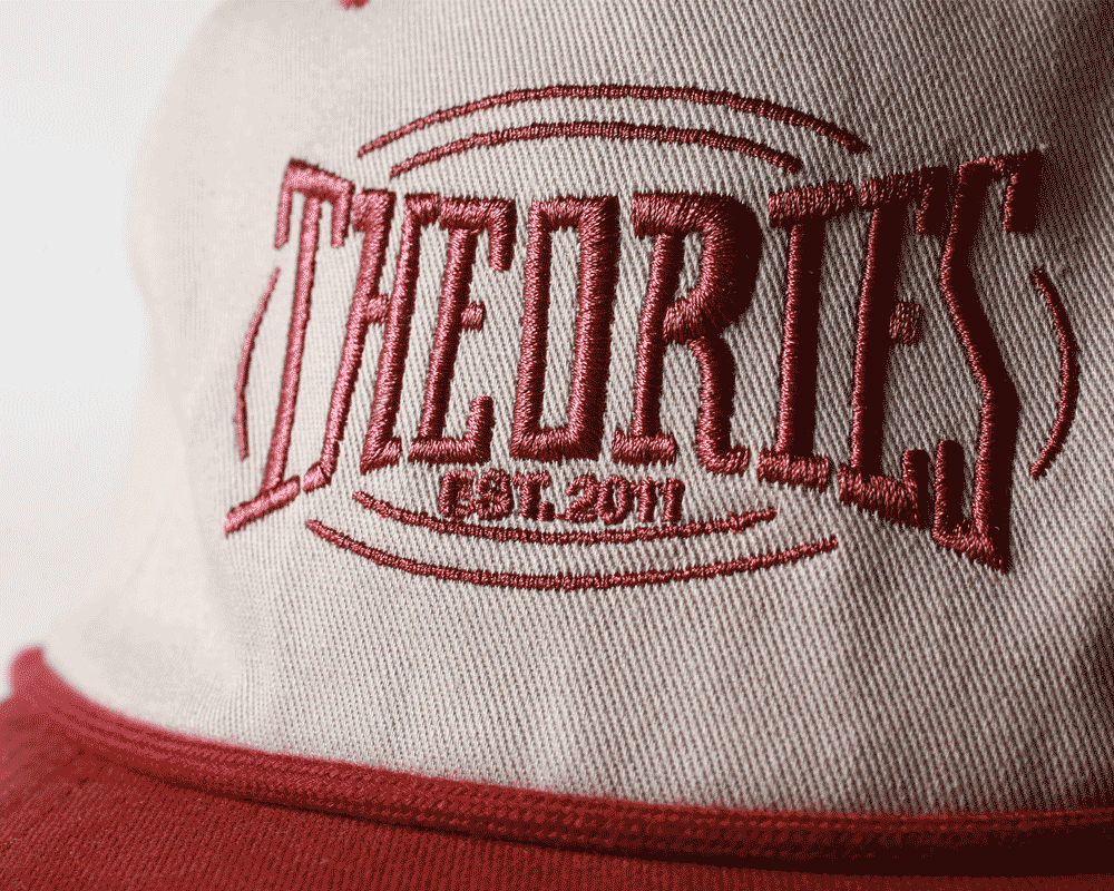 Theories PUNCHOUT Mid-Depth Crown Snapback Hat (Cream/Red)