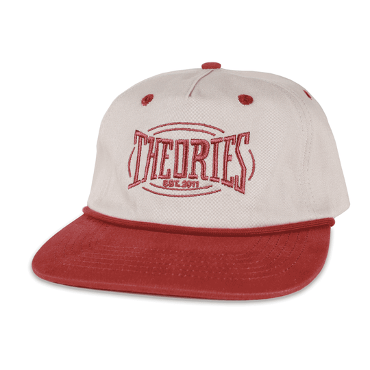 Theories PUNCHOUT Mid-Depth Crown Snapback Hat (Cream/Red)