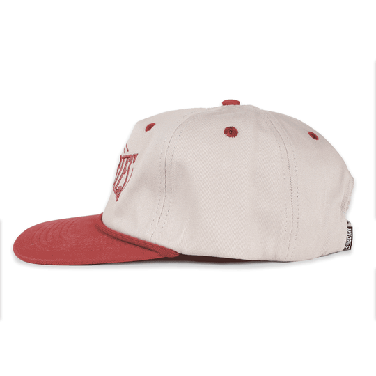 Theories PUNCHOUT Mid-Depth Crown Snapback Hat (Cream/Red)