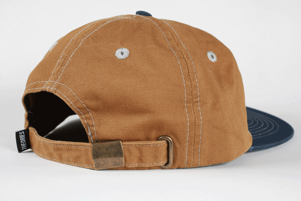 Theories Scribble Embroidered Strap Back Hat (Copper/Navy)