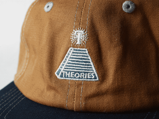 Theories Scribble Embroidered Strap Back Hat (Copper/Navy)