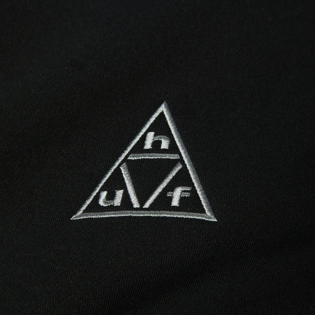 Huf Tripe Triangle Embroidered Crew (Black/Grey)