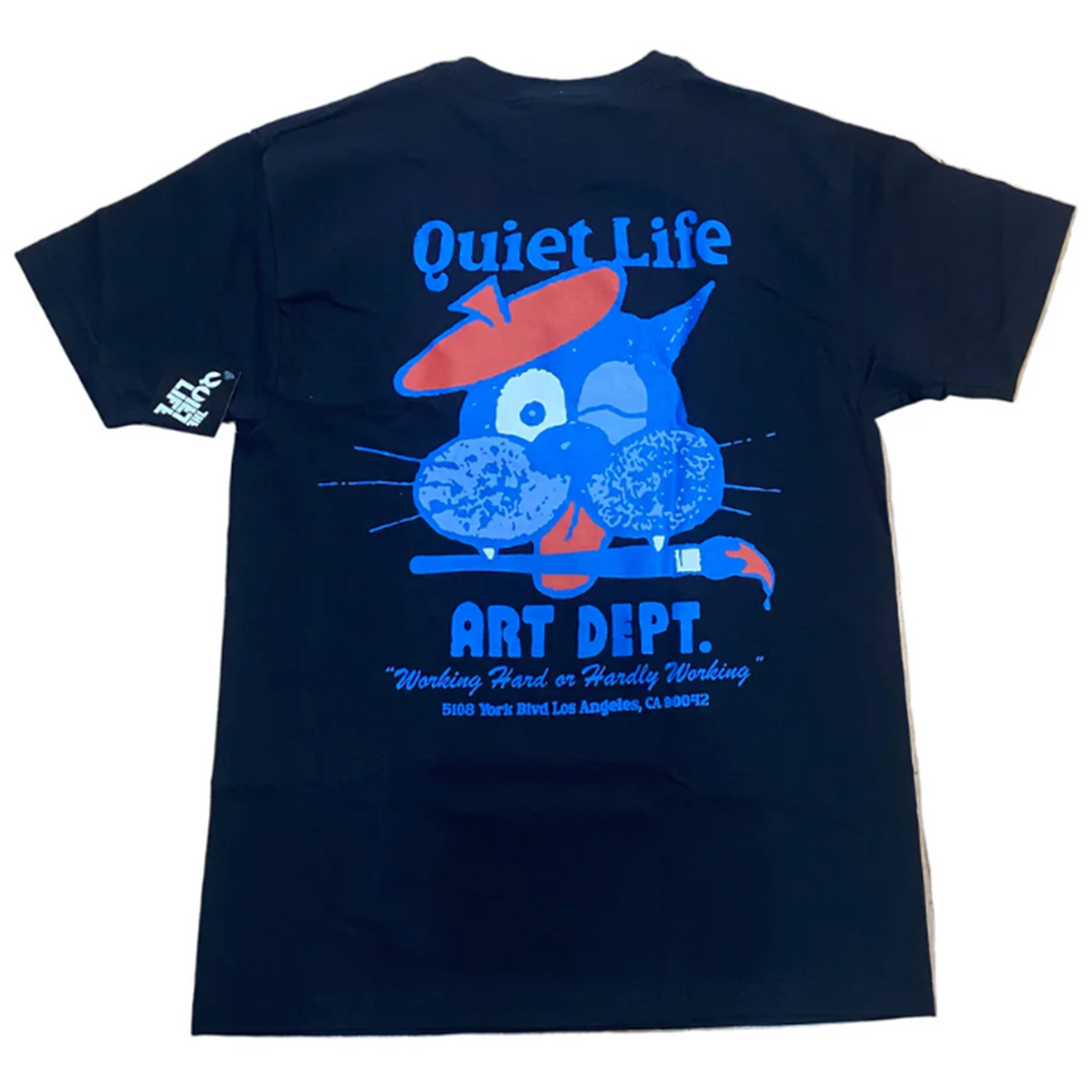 Black t-shirt with 'Quiet Life' graphic design 