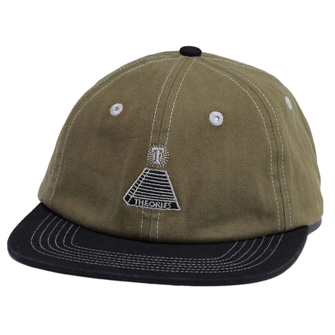 Brown cap with black brim and pyramid logo on a white background