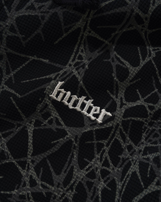 Butter Goods Thorn Camo Zip-Thru Waffle Hoodie (Black)
