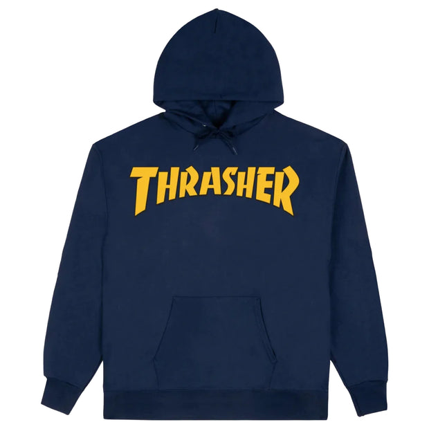 Thrasher Cover Logo Hoodie (Navy/Yellow)