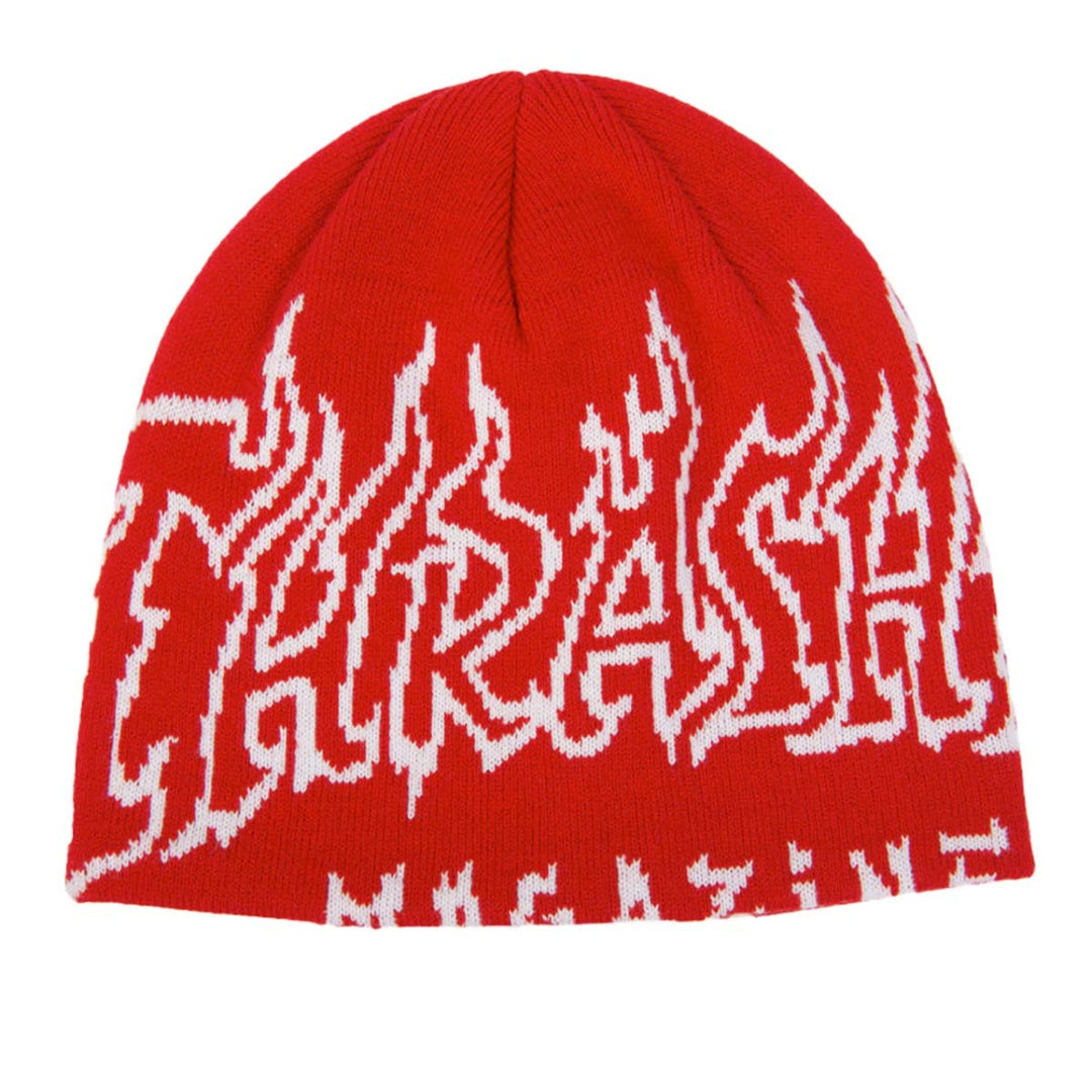 Thrasher Fire Outlined Skully Beanie (Red)