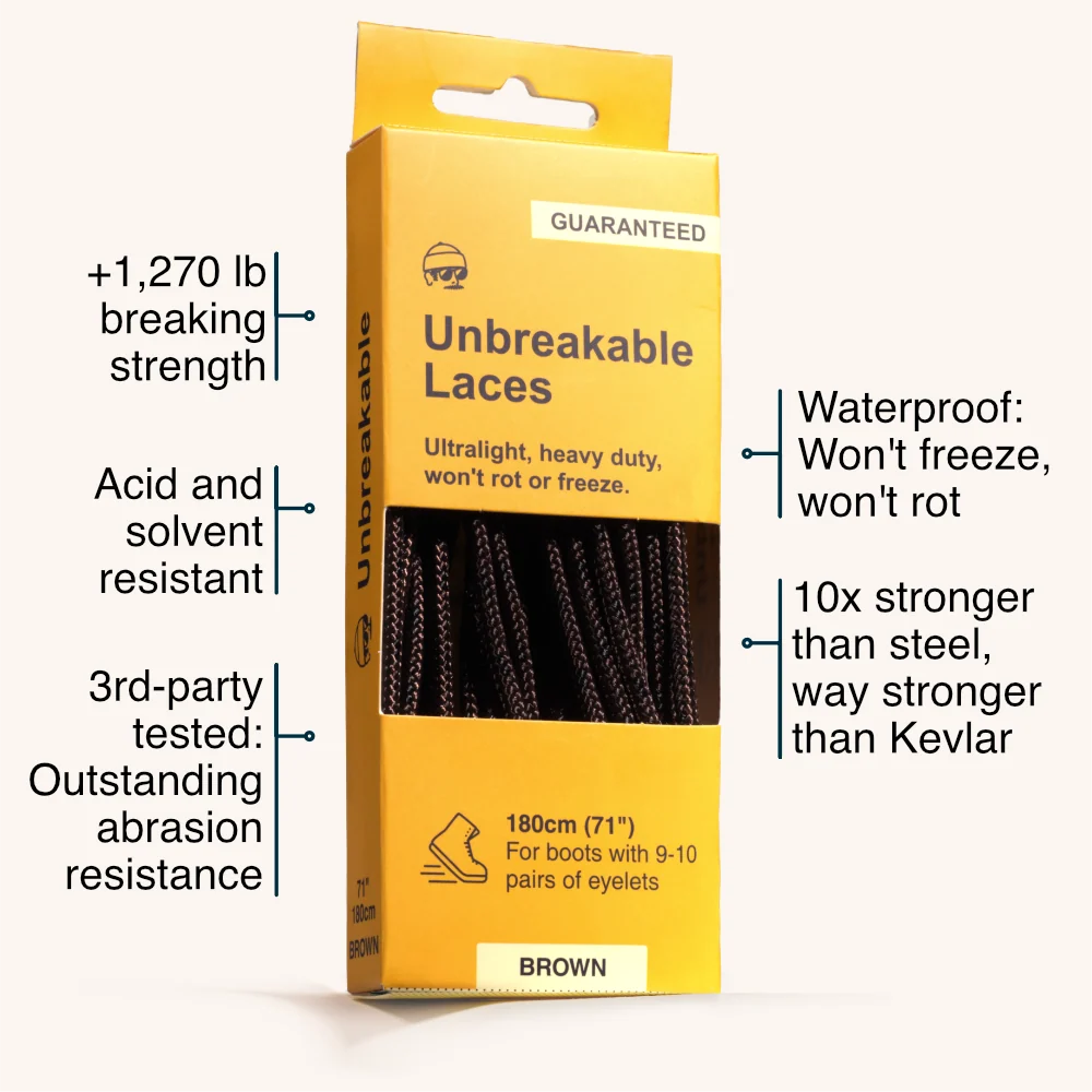Adventure Andy Unbreakable Boot Laces (Black)