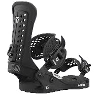 A black Union 2024 Force Classic Snowboard Binding with a highback and straps.