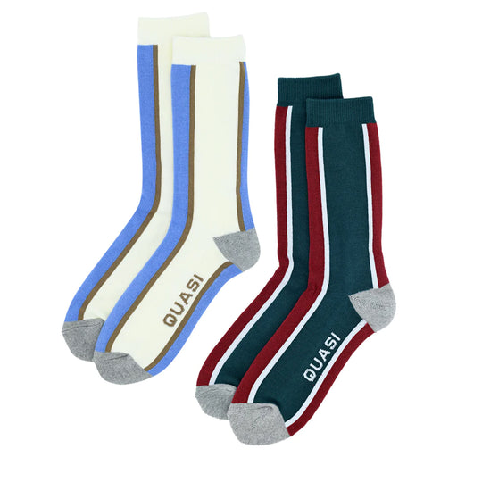 Quasi Vert 2 Pack Socks (Dark Teal/Off White)