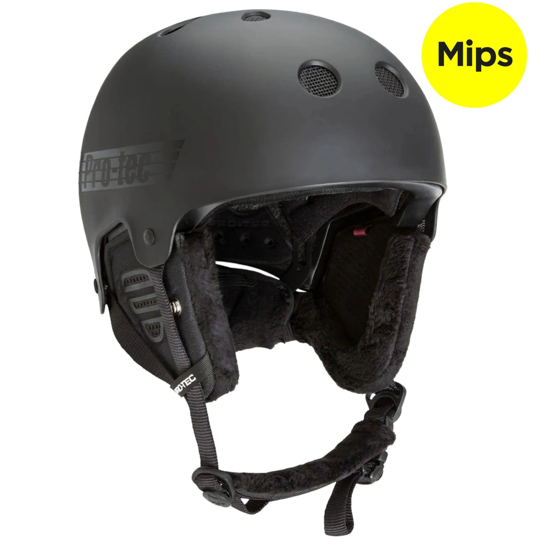 Protec Old School Snow Helmet w/ MIPS (Stealth Black)