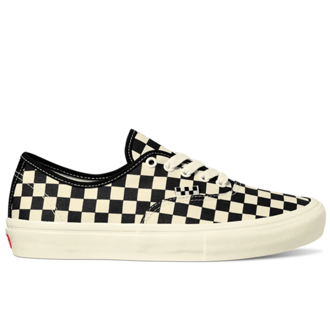 Black and white checkered sneaker on a white background
