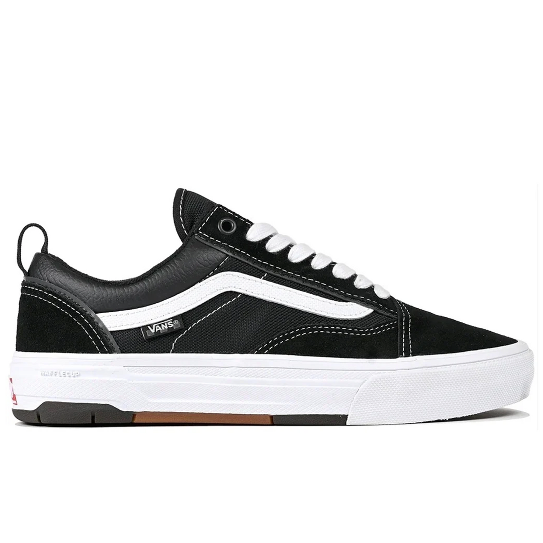 Black and white vans sneaker with a wafflecup sole