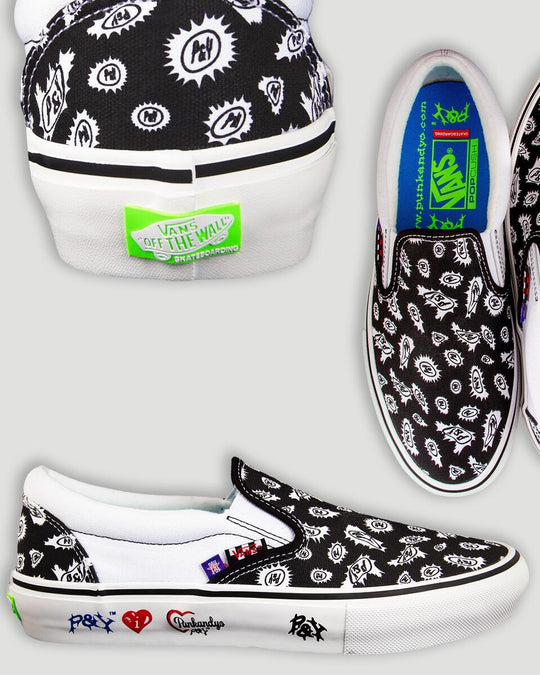 Vans x PUNKNYO Skate Slip On (Black/White)