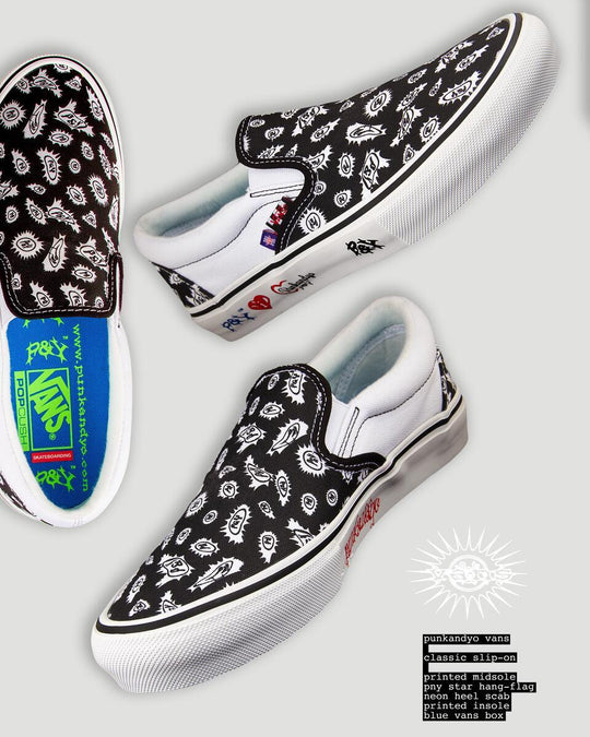 Vans x PUNKNYO Skate Slip On (Black/White)