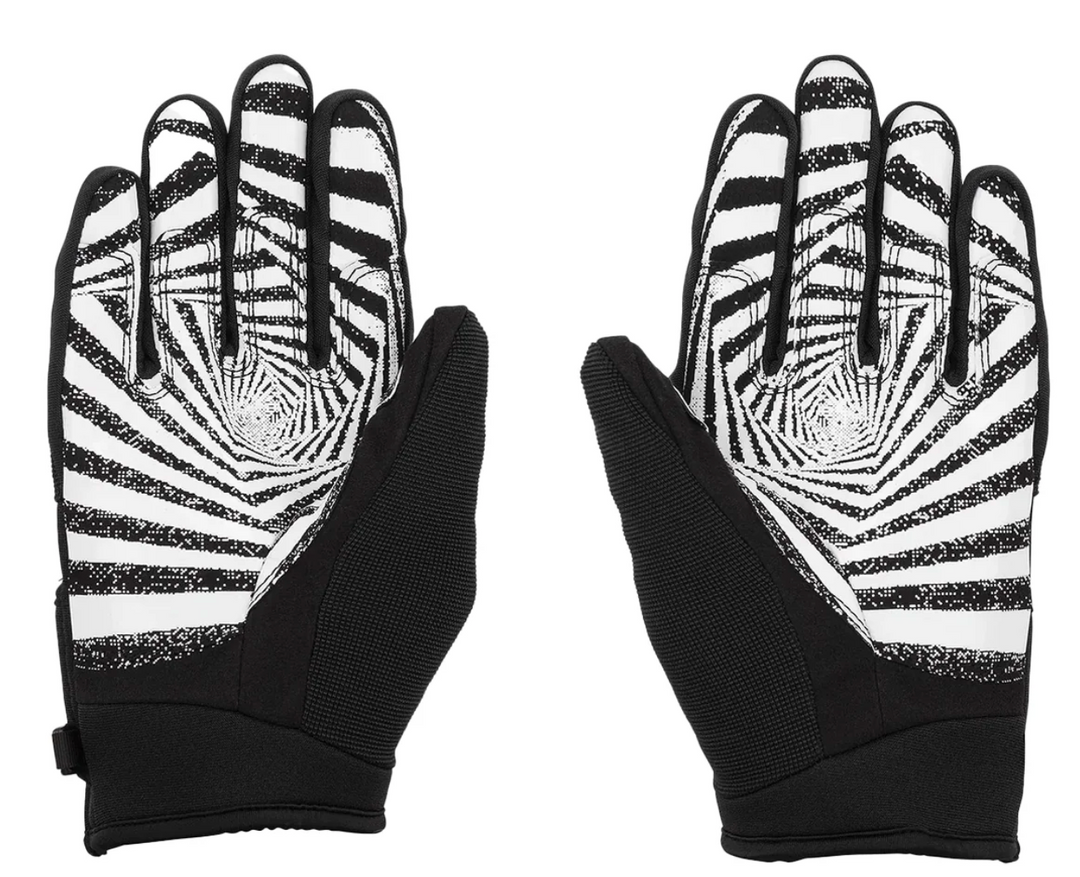 Pair of gloves with black and white pattern 