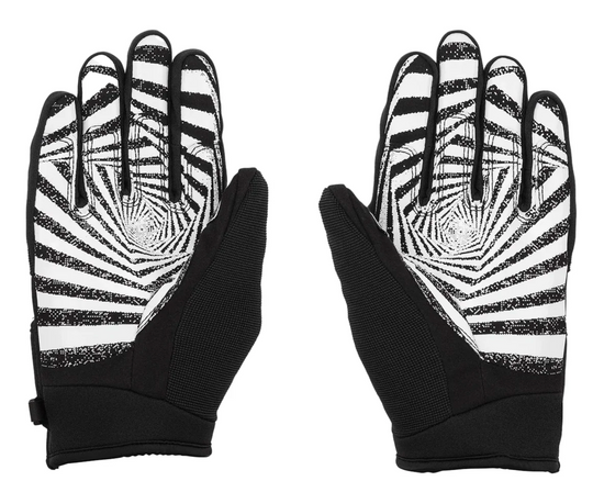 Pair of gloves with black and white pattern 