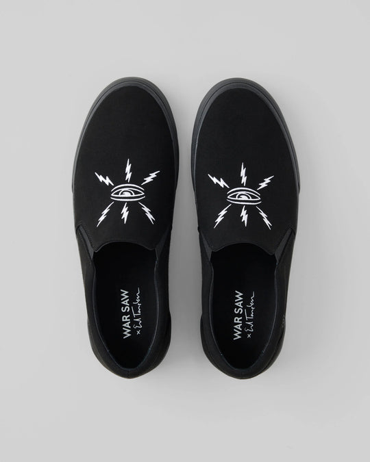 WARSAW Stranger Slip-on | Black/Black Ed Templeton