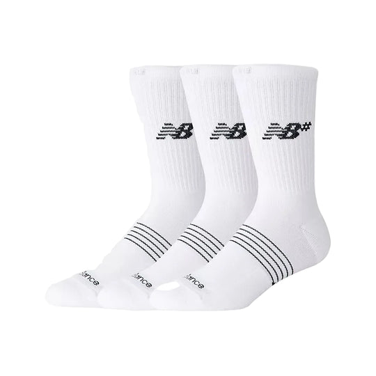 New Balance Active Numeric Crew Socks 3 Pack (White)