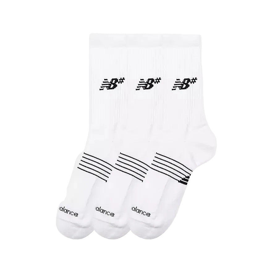 New Balance Active Numeric Crew Socks 3 Pack (White)