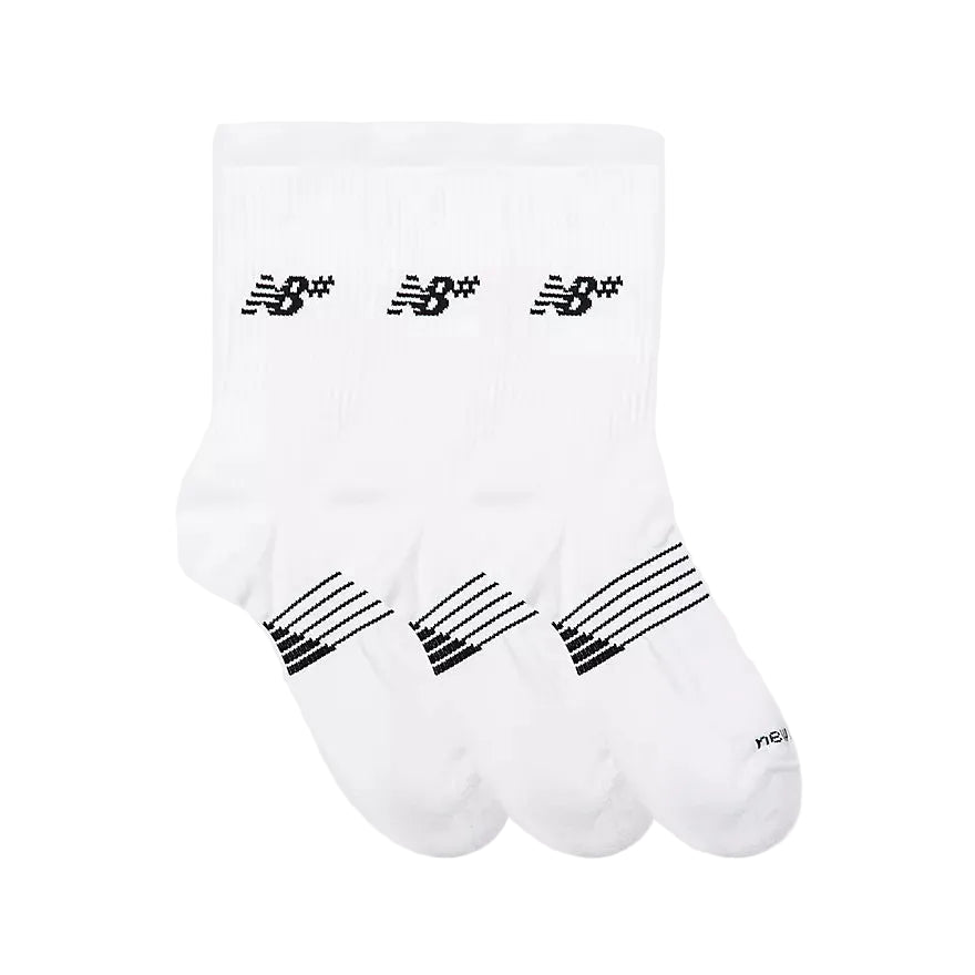 New Balance Active Numeric Crew Socks 3 Pack (White)