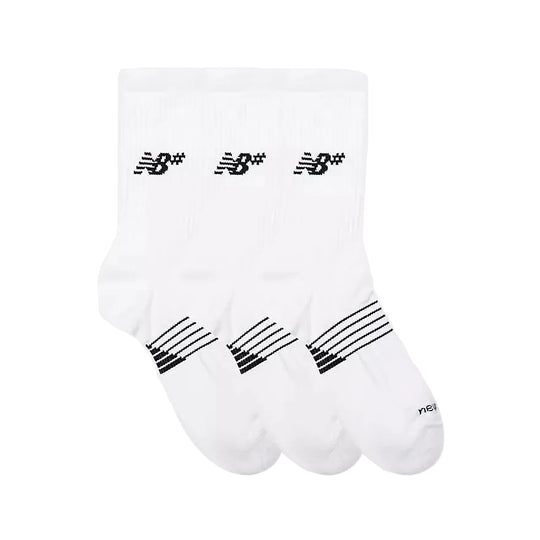 New Balance Active Numeric Crew Socks 3 Pack (White)