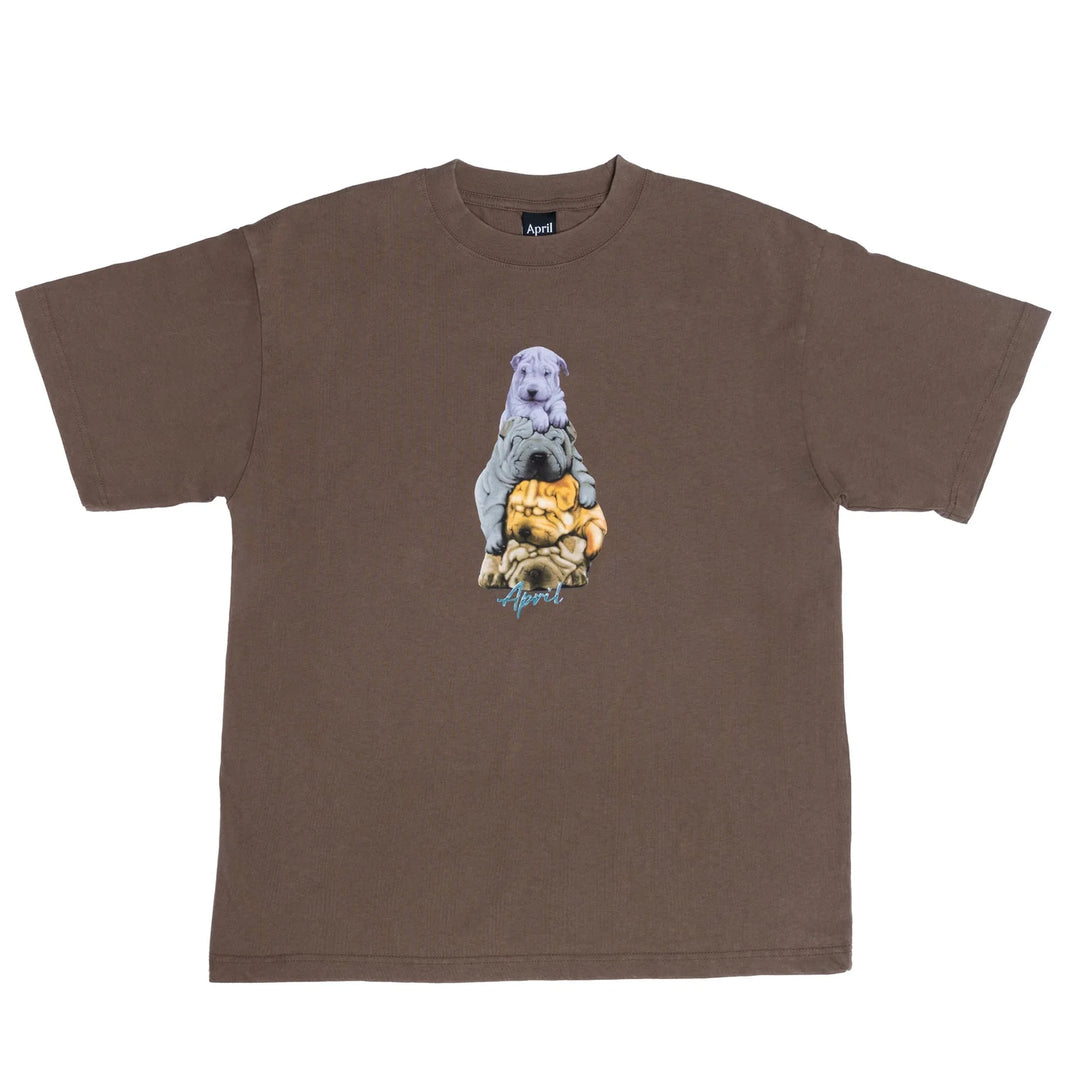 April The Dogs Tee (Washed Brown)