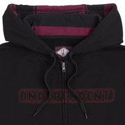 Independent Bar Stitch Zip Hoodie (Black)