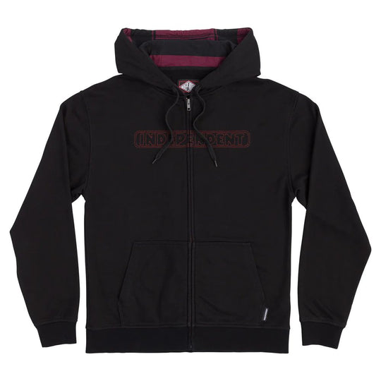 Independent Bar Stitch Zip Hoodie (Black)