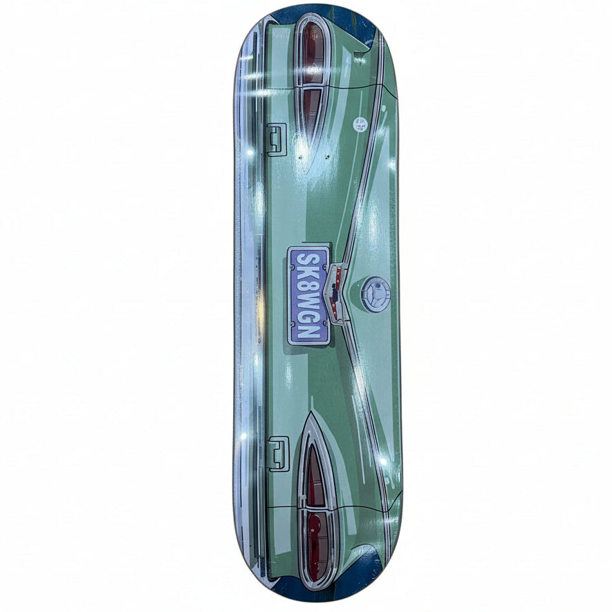 Decorative skateboard deck with car design and license plate 