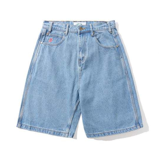 Cash Only Logo Baggy Jean Shorts (Washed Indigo)