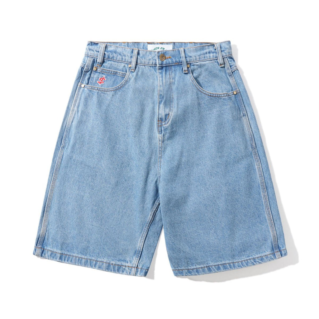 Cash Only Logo Baggy Jean Shorts (Washed Indigo) – Kinetic / Nocturnal
