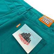 Damage Orange Tab Jeans (Teal)