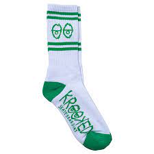 Krooked Eyes Socks (White/Green)