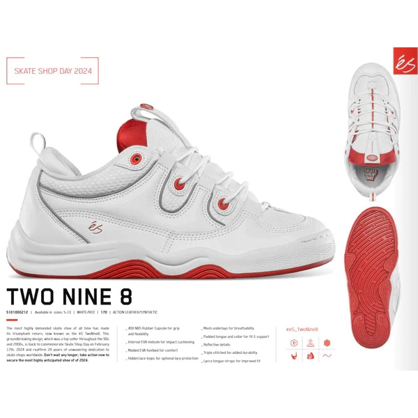 eS Two Nine 8 Skate Shop Day (White/Red)