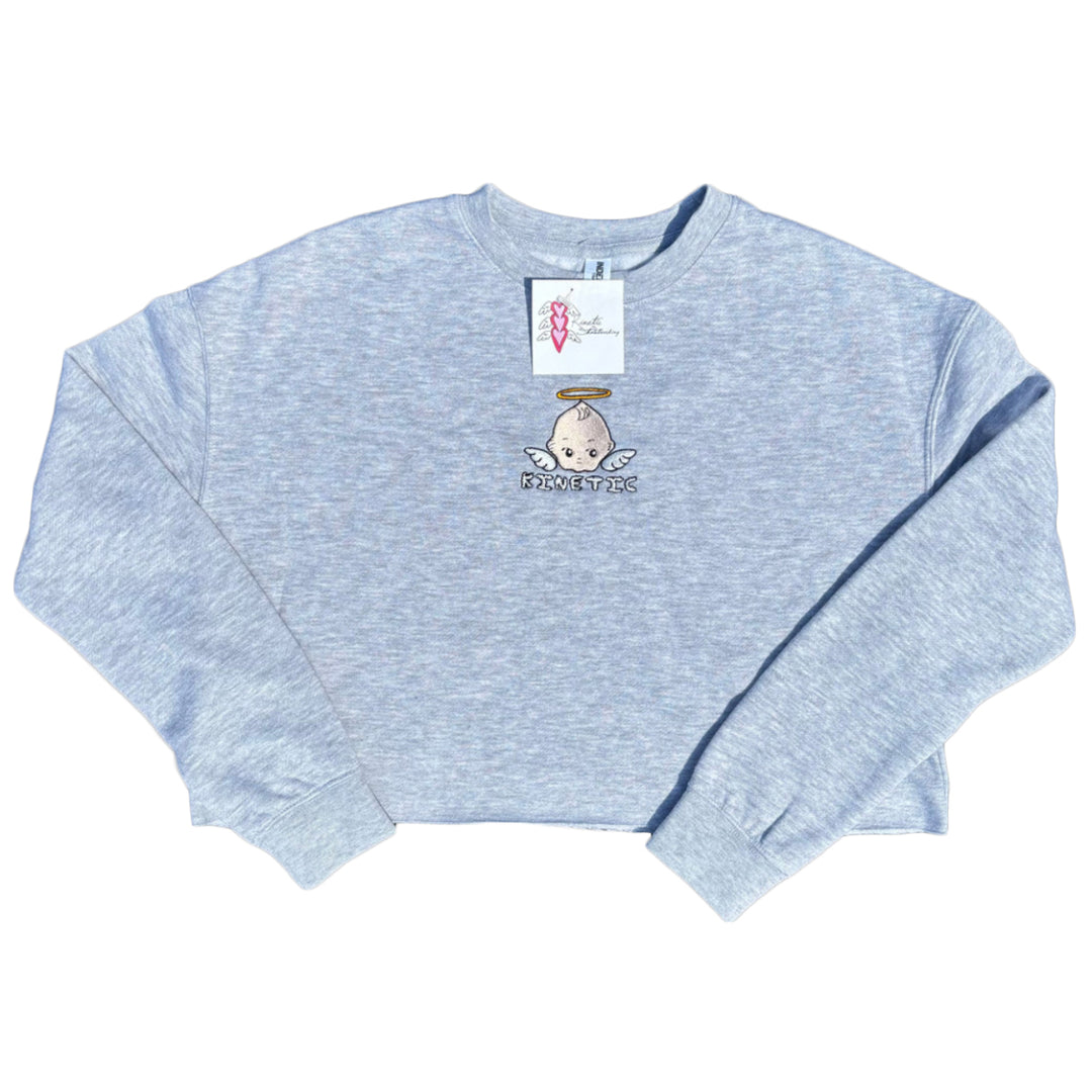 Kinetic Women's Kewpie Cropped Sweat Shirt (Grey)