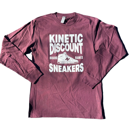 Kinetic Discount Sneaks Long Sleeve Tee (Maroon)