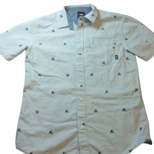 Vans Houser Boys Short Sleeve Button Up (Baby Blue)