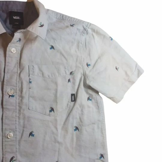Vans Houser Boys Short Sleeve Button Up (Baby Blue)