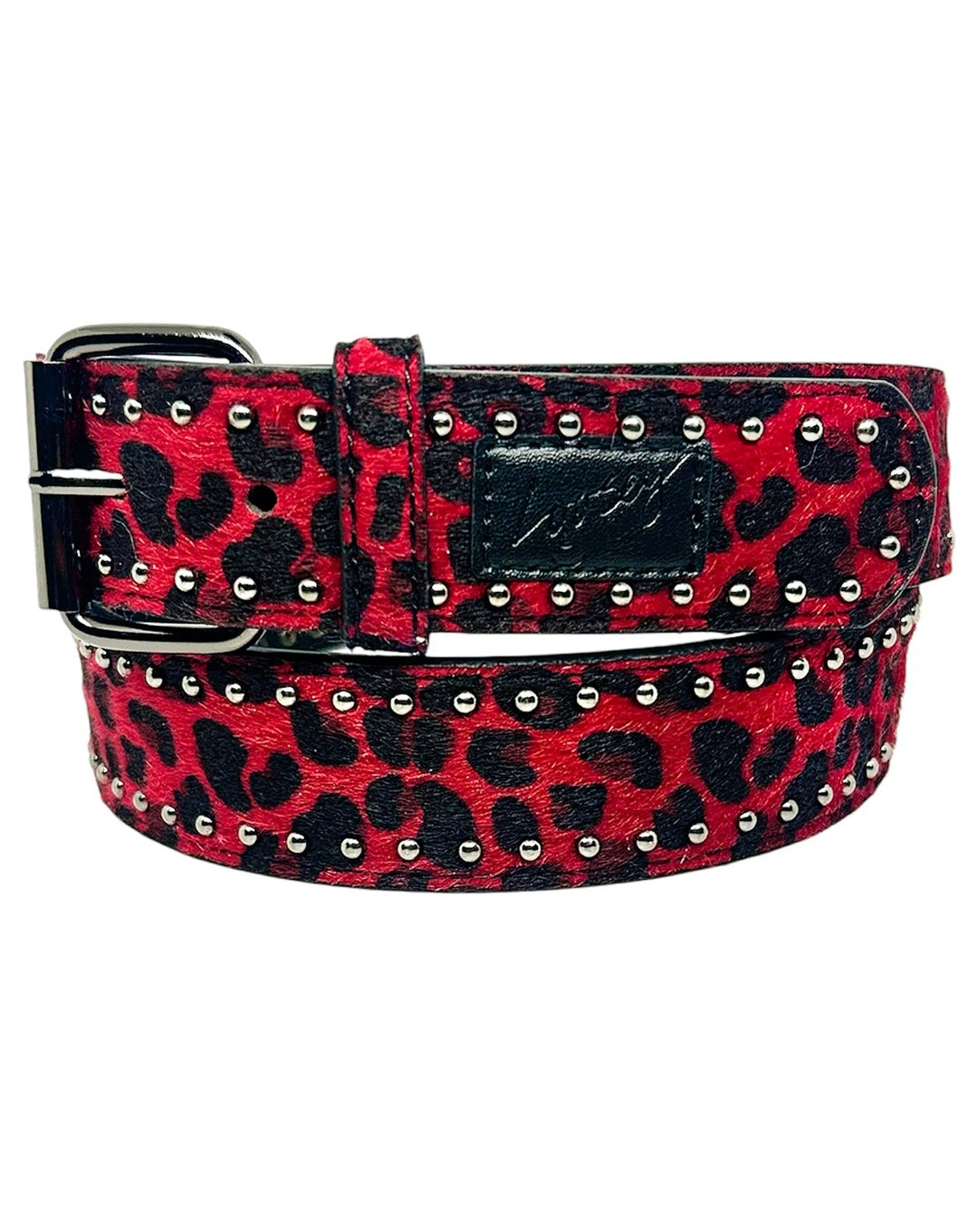 Loosey Cheetah Rivet Belt (Burgundy)