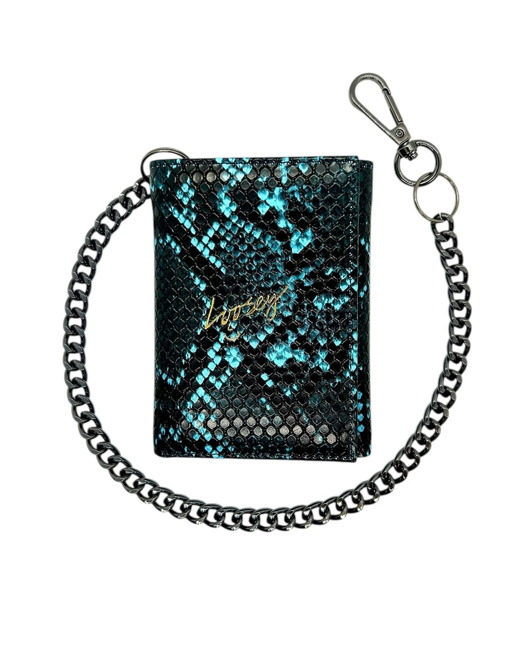 Loosey Belts Snake Skin Chain Gang Wallet (Blue)