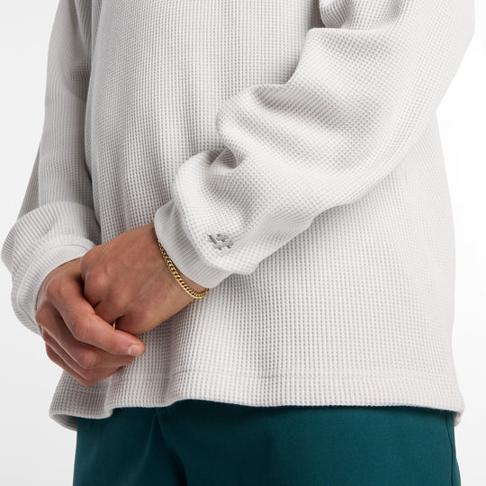 New Balance Numeric Waffle Knit Long Sleeve Henley (Oatmeal)