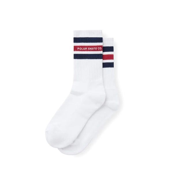 Polar Fat Stripe Sock (White/Navy/Red)