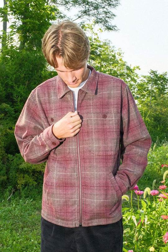 Quasi Grain Full Zip Shirt Jacket (Oxblood)