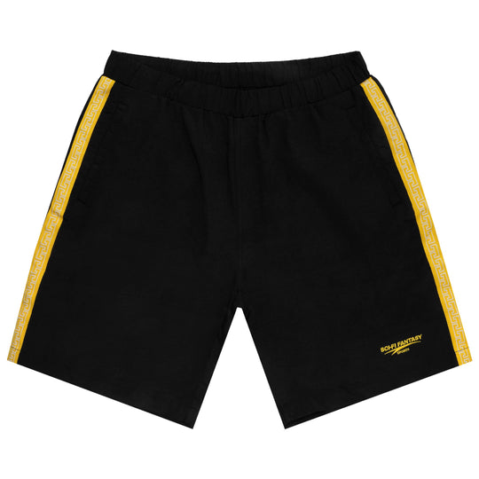 Sci-Fi Fantasy Woven Trim Shorts (Black)