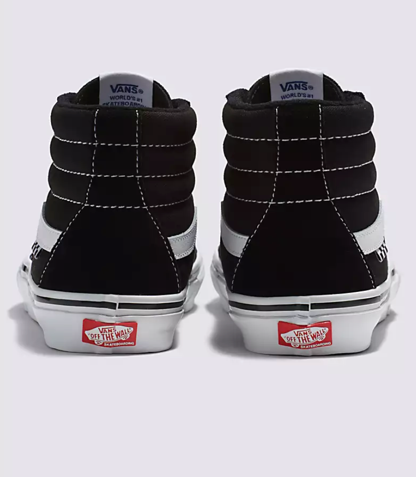 red vans heel branding