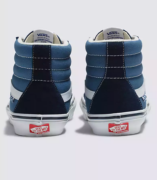 red vans heel branding