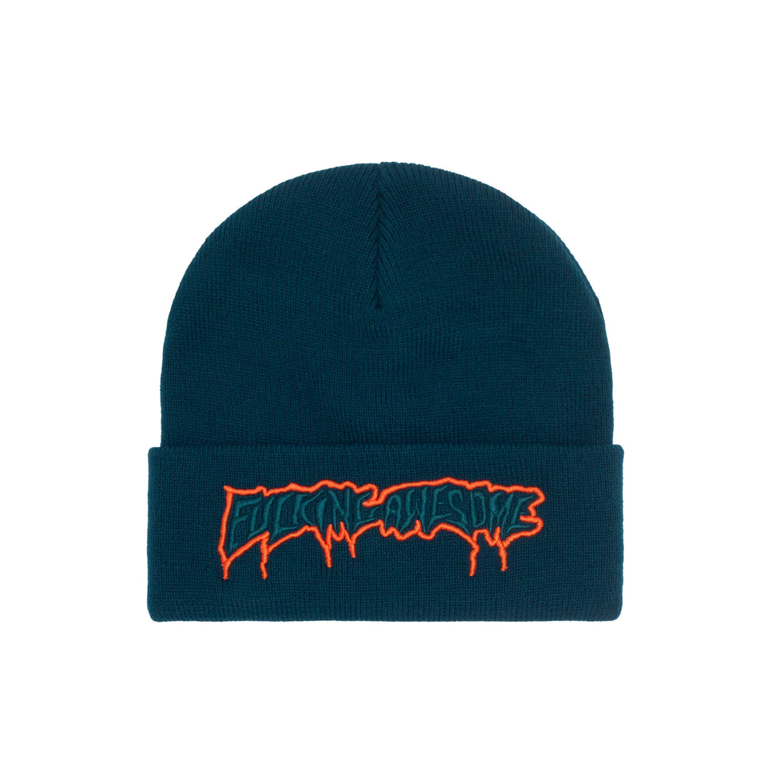 Fucking Awesome Running Logo Cuff Beanie – Kinetic / Nocturnal