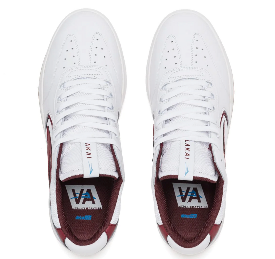 Lakai Atlantic (White/Burgundy Leather)