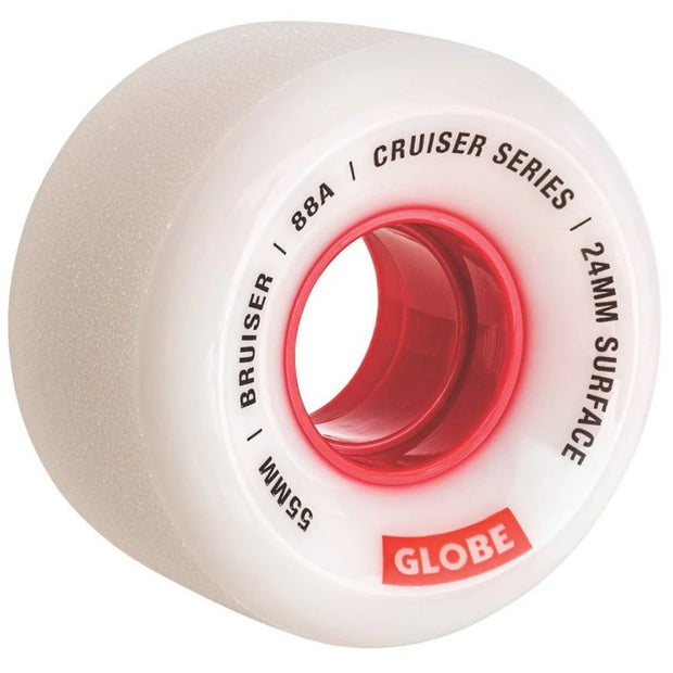Globe Bruiser Cruiser Wheels 88a (White/Red)